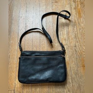Harlow faux leather crossbody bag in black